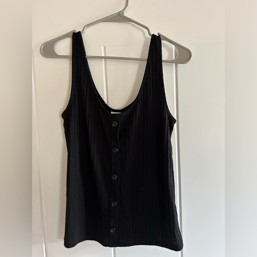 H&M Ribbed Black Tank Top Size M